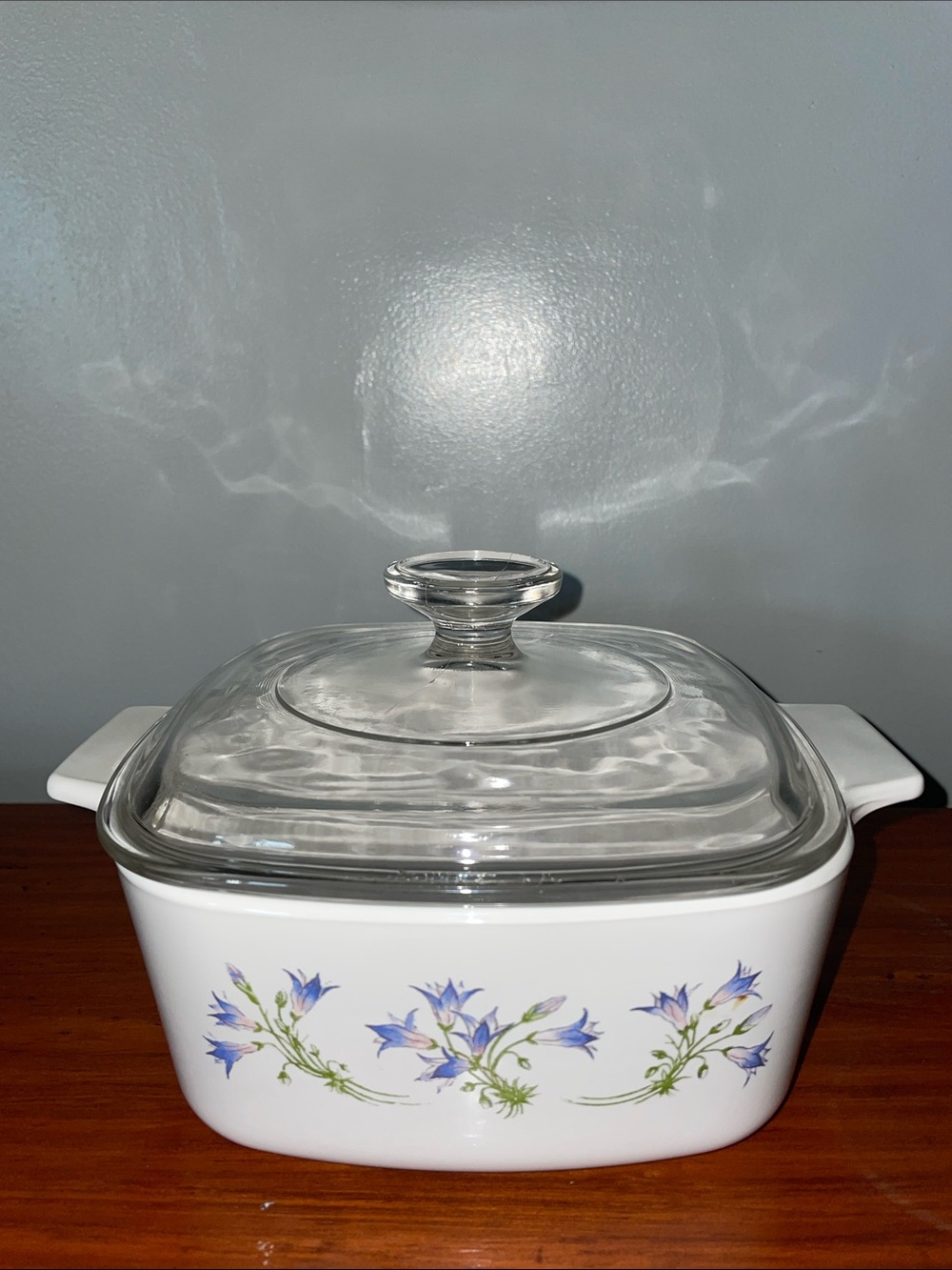 Vintage CorningWare Blue Dusk A-2-B 2L Casserole Dish Glass Lid USA